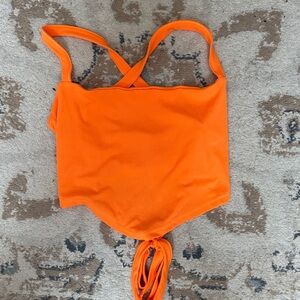 Orange Tie-Back Top